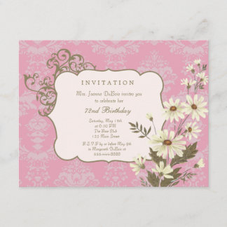 Daisies 70th-79th Elegant Birthday Party Kaart