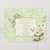  Daisies 70th-79th Elegant Birthday Party Kaart (Voorkant / Achterkant)