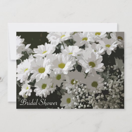 Daisies and Baby's Breath Invitation Kaart (Voorkant)
