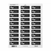 Daisies and Butterflies in Black Address Label (Full Sheet)
