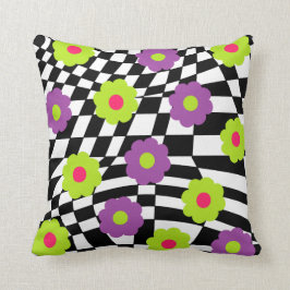 Daisies and Checkers Sierkussennen Mod Pillow Kussen