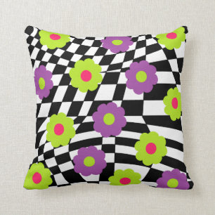 Daisies and Checkers Sierkussennen Mod Pillow Kussen