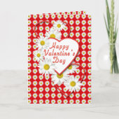 Daisies and Hearts Happy Valentine's Day Card Feestdagen Kaart (Voorkant)