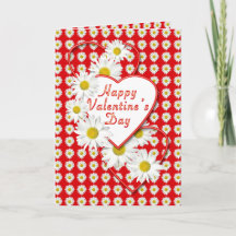 Daisies and Hearts Happy Valentine's Day Card