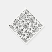 Daisies and Leaves Bloemenkunst in zwart papier Servetten (Hoek)