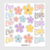 Daisies and Love Sticker Sheet (Vel)