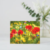Daisies and Poppies Art Briefkaart (Staand voorkant)