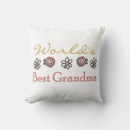 Daisies and Rozen World's Best Grandma Gifts Kussen