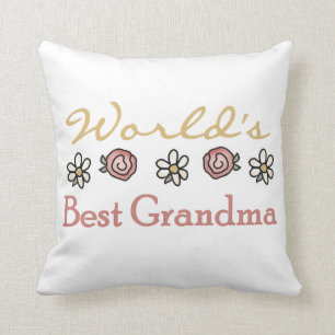 Daisies and Rozen World's Best Grandma Gifts Kussen