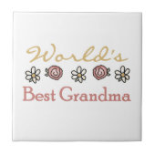 Daisies and Rozen World's Best Grandma Gifts Tegeltje (Voorkant)