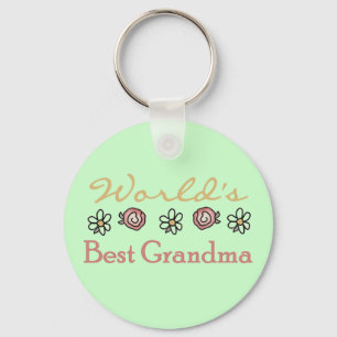 Daisies and Rozen World's Best Grandma Sleutelhanger