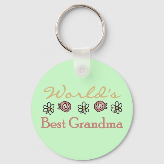 Daisies and Rozen World's Best Grandma Sleutelhanger (Voorkant)