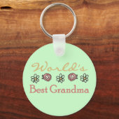 Daisies and Rozen World's Best Grandma Sleutelhanger (Voorkant)