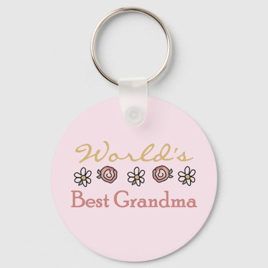 Daisies and Rozen World's Best Grandma Sleutelhanger (Voorkant)