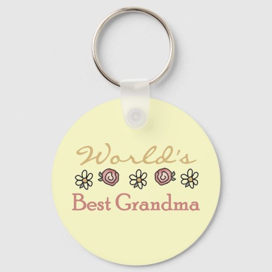 Daisies and Rozen World's Best Grandma Sleutelhanger (Voorkant)