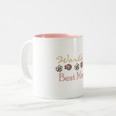 Daisies and Rozen World's Best Mam Tweekleurige Koffiemok (Voorkant links)