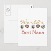 Daisies and Rozen World's Best Nana Tshirts Briefkaart (Voorkant / Achterkant)