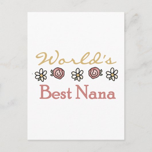 Daisies and Rozen World's Best Nana Tshirts Briefkaart (Voorkant)