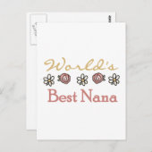 Daisies and Rozen World's Best Nana Tshirts Briefkaart (Voorkant / Achterkant)