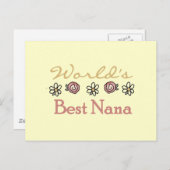 Daisies and Rozen World's Best Nana Tshirts Briefkaart (Voorkant / Achterkant)
