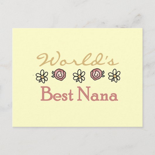 Daisies and Rozen World's Best Nana Tshirts Briefkaart (Voorkant)