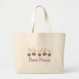Daisies and Rozen World's Best Nana Tshirts Grote Tote Bag