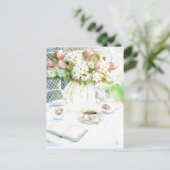 Daisies and Tulips and Tea Briefkaart (Staand voorkant)