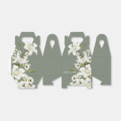 Daisies and White Lilies Green Background Fa Bedankdoosjes (Uitgevouwen)