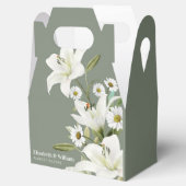 Daisies and White Lilies Green Background Fa Bedankdoosjes (Geopend)