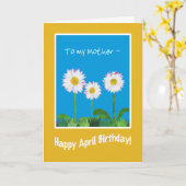 Daisies April Birthday Kaart voor moeder (Gele Bloem)