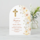 Daisies Arch Doop Kaart (Staand voorkant)