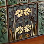 Daisies Art Deco Bloemen Wanddecoratie Art Nouveau Tegeltje<br><div class="desc">Welkom bij CreaTile! Hier vind je handgemaakte tegel design die ik persoonlijk heb gemaakt en keramische en porseleinen klei-tegels, of ze nu gekleurd of natuurlijk zijn. Ik ontwerp graag tegel en keramische producten, in de hoop je een manier te geven om je thuis om te vormen tot iets waar je...</div>