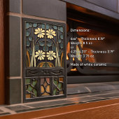 Daisies Art Deco Bloemen Wanddecoratie Art Nouveau Tegeltje