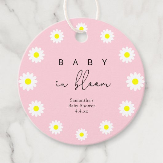 Daisies - Baby in-bloom-labels Bedankjes Labels (Voorkant)