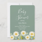 Daisies Baby shower Invitation Kaart (Voorkant)