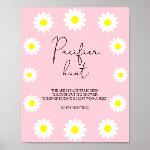 Daisies - baby shower van pacifier-jachtwedstrijd poster