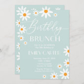 Daisies Birthday Brunch Party Invitation Kaart (Voorkant / Achterkant)