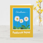 Daisies Birthday Kaart: Persoonlijk: Welsh Greetin Kaart (Gele Bloem)