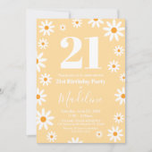Daisies Birthday Party spring Invitation Kaart (Voorkant)