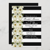 Daisies & Black White Stripes Modern Floral Kaart (Voorkant / Achterkant)