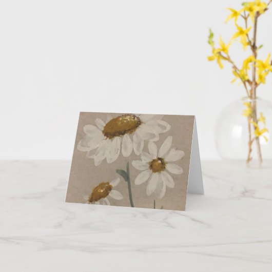 DAISIES - blanco binnenkant Kaart (Gele Bloem)