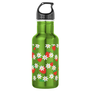 Daisies Bloemen Bloemen Aardbei Patroon Xmas Waterfles
