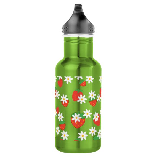 Daisies Bloemen Bloemen Aardbei Patroon Xmas Waterfles (Rechts)