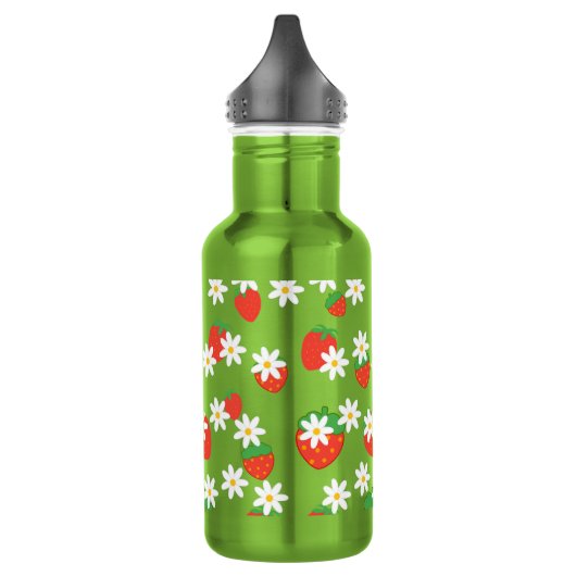 Daisies Bloemen Bloemen Aardbei Patroon Xmas Waterfles (Links)