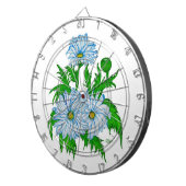 Daisies bloemen dartbord (Voorkant Rechts)