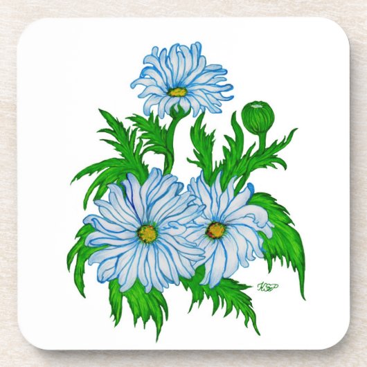 Daisies bloemen drankjes onderzetter (Voorkant)