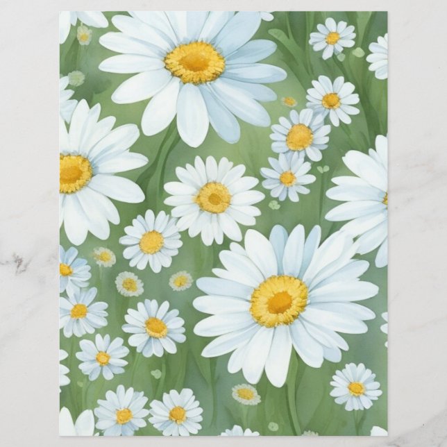Daisies Bloemen Scrapbooking Papier (Voorkant)