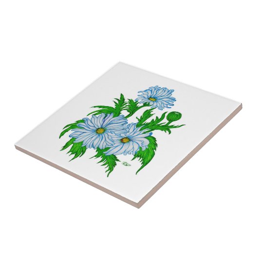 Daisies bloemen tegeltje (Zijkant)
