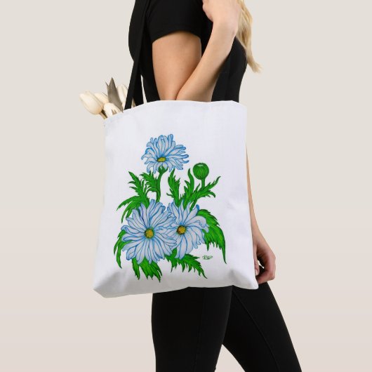 Daisies bloemen tote bag (Dichtbij)