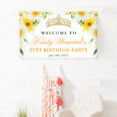 Daisies Bloemen Welkom Verjaardagsfeest Spandoek (Insitu)